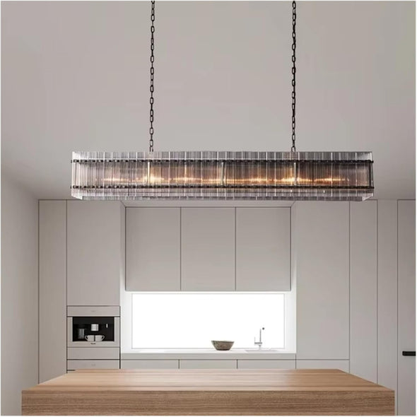 Modern Glass Square Chandelier Hanging Pendant Lights for Living Room