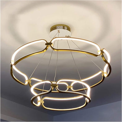 Modern Nordic Crystal Metal Chandelier Ceiling Light LED Hanging Lamp Pendant