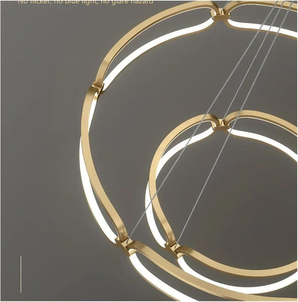 Modern Nordic Crystal Metal Chandelier Ceiling Light LED Hanging Lamp Pendant