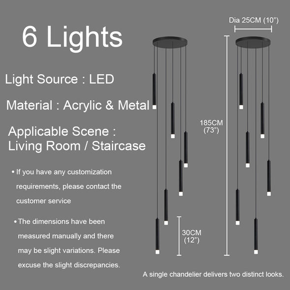 Modern Waterfall Chandelier for Living Room Staircase High Ceiling