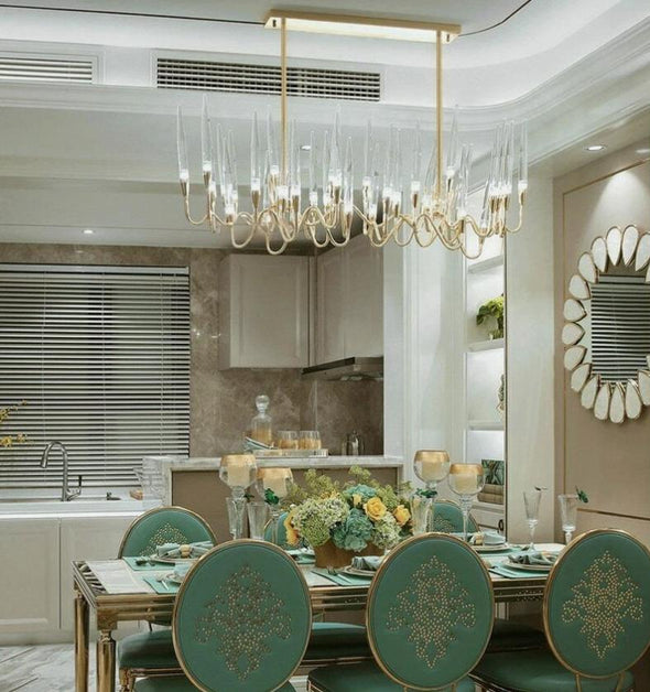 Crystal Candle Chandelier Modern Hanging Pendant Lights for Staircase Bedroom