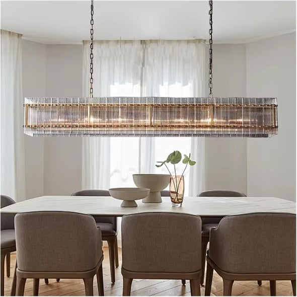 Modern Glass Square Chandelier Hanging Pendant Lights for Living Room