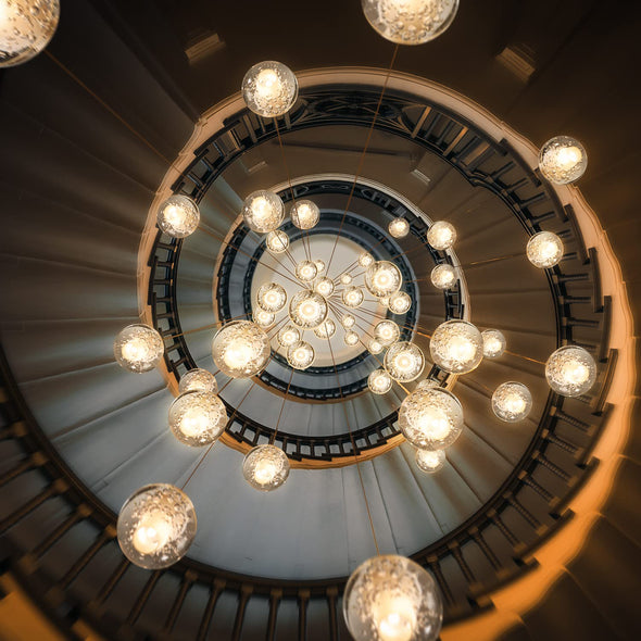 Modern Bubble Ball Chandelier Crystal Staircase Fixture Light for Living Room