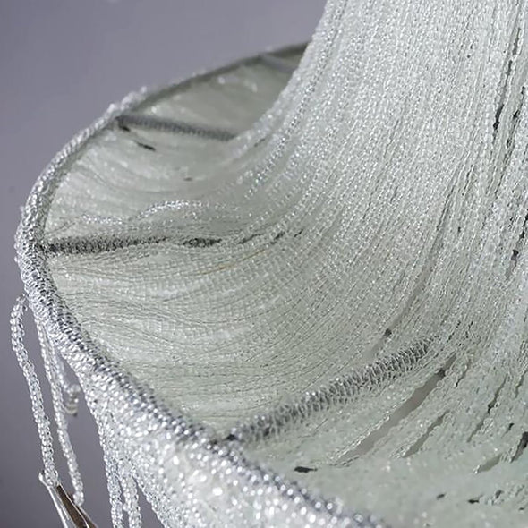 Modern Crystal Chandelier Raindrop Metal LED Hanging Pendant Light for Staircase
