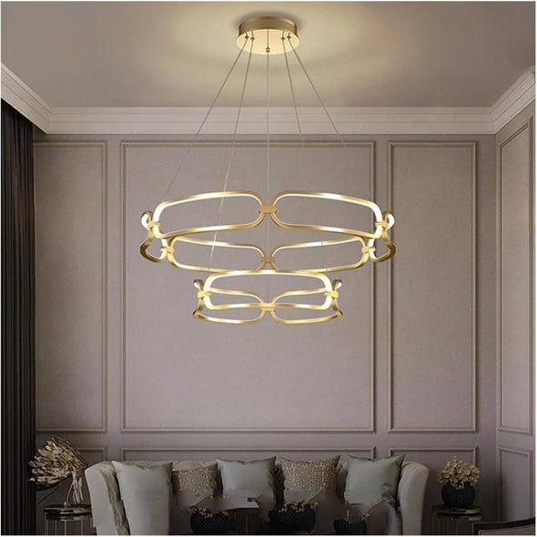 Modern Nordic Crystal Metal Chandelier Ceiling Light LED Hanging Lamp Pendant