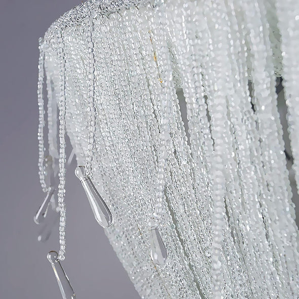 Modern Crystal Chandelier Raindrop Metal LED Hanging Pendant Light for Staircase