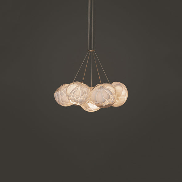Nordic Glass Ball Chandelier Round Pendant Light for Living Dining Room