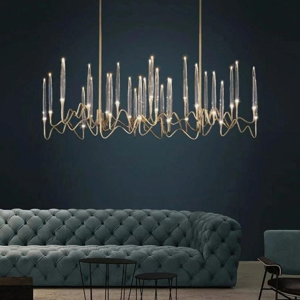 Crystal Candle Chandelier Modern Hanging Pendant Lights for Staircase Bedroom
