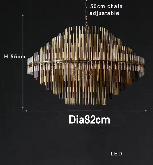 Modern Nordic Crystal Chandelier Round Ceiling Light LED Hanging Lamp Pendant