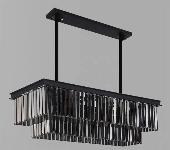 Crystal Square Chandelier Modern Hanging Pendant Lights for Staircase