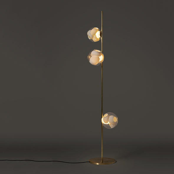 Minimalist Bubble Ball Floor Lamp Stainless Steel Light Fixture for Living Dining Room