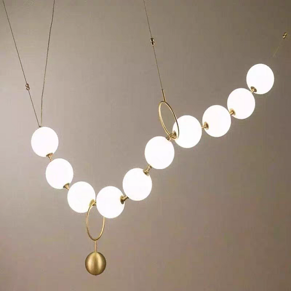 Modern Nordic Pearl Ball Chandelier LED Hanging Lamp for Living Room Staircase