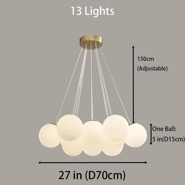 Glass Chandelier Modern Pearl Ball LED Hanging Pendant Lights for Home