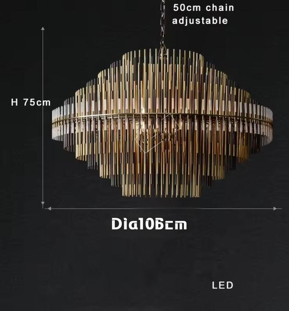 Modern Nordic Crystal Chandelier Round Ceiling Light LED Hanging Lamp Pendant