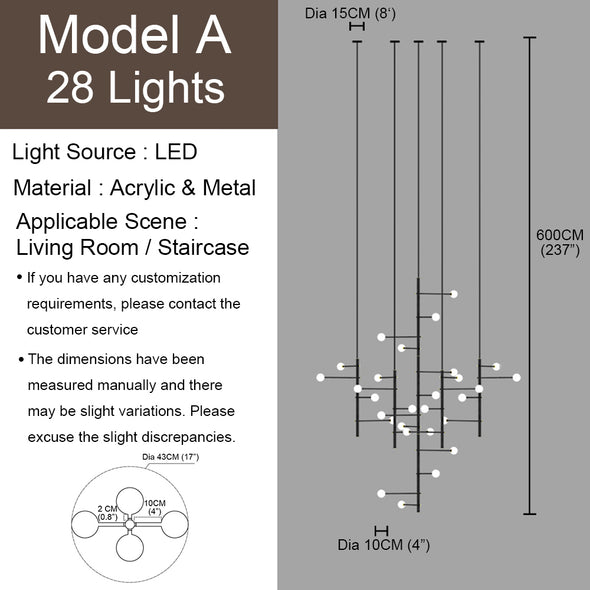 Minimalist Small Ball Chandelier for Living Room Hotel Light Fixture