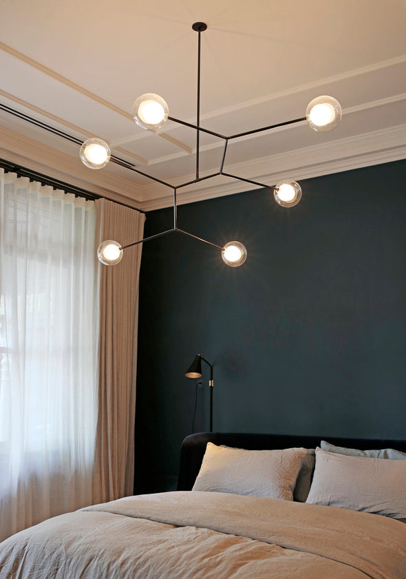 Modern Glass Ball Chandelier Led Hanging Pendant Lights with Bulbs for Staircase