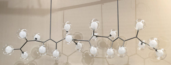 Modern Glass Ball Chandelier Led Hanging Pendant Lights with Bulbs for Staircase