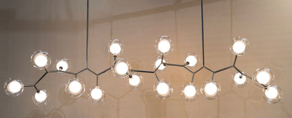 Modern Glass Ball Chandelier Led Hanging Pendant Lights with Bulbs for Staircase