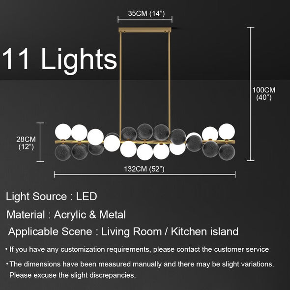 Modern Ball Chandelier Nordic Kitchen Island Light Fixture for Living Dining Room