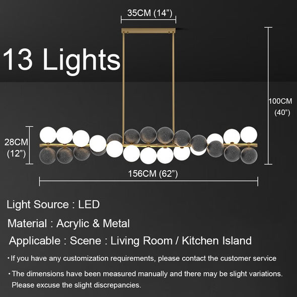 Modern Ball Chandelier Nordic Kitchen Island Light Fixture for Living Dining Room