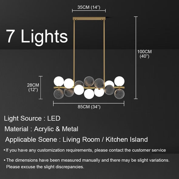 Modern Ball Chandelier Nordic Kitchen Island Light Fixture for Living Dining Room