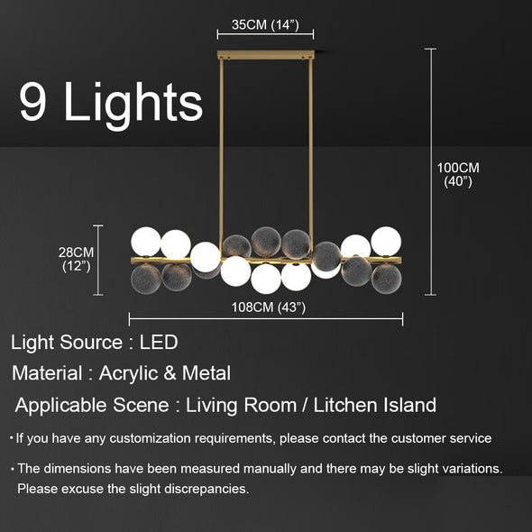 Modern Ball Chandelier Nordic Kitchen Island Light Fixture for Living Dining Room