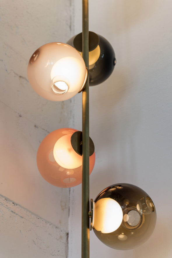 Minimalist Bubble Ball Floor Lamp Stainless Steel Light Fixture for Living Dining Room