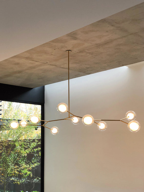 Modern Glass Ball Chandelier Led Hanging Pendant Lights with Bulbs for Staircase