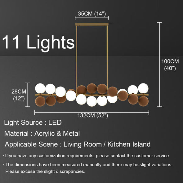 Modern Ball Chandelier Nordic Kitchen Island Light Fixture for Living Dining Room