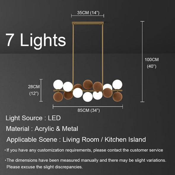Modern Ball Chandelier Nordic Kitchen Island Light Fixture for Living Dining Room