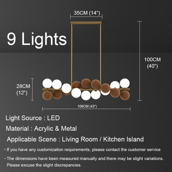 Modern Ball Chandelier Nordic Kitchen Island Light Fixture for Living Dining Room