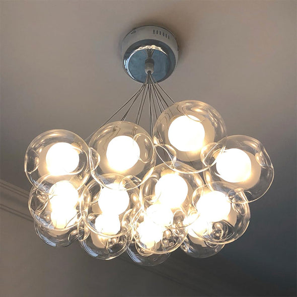 Minimalist Bubble Ball Chandelier Glass Light Fixture for Living Dining Room