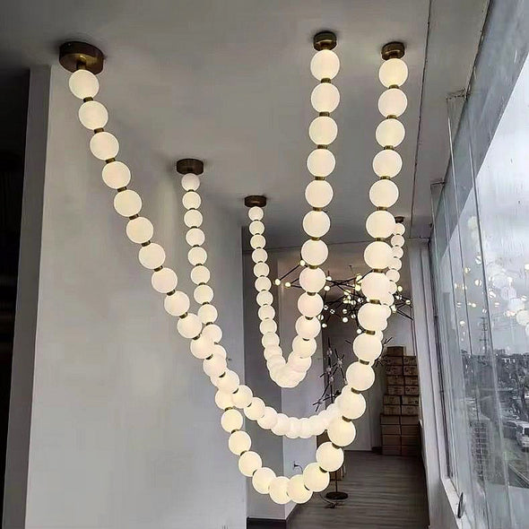 Modern Pearl Chandelier for Staircase Lighting Fixtures