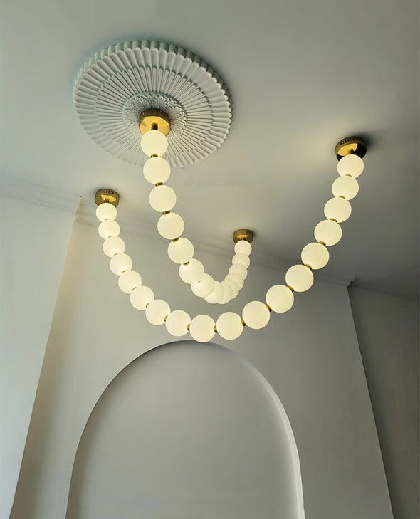 Modern Pearl Chandelier for Staircase Lighting Fixtures