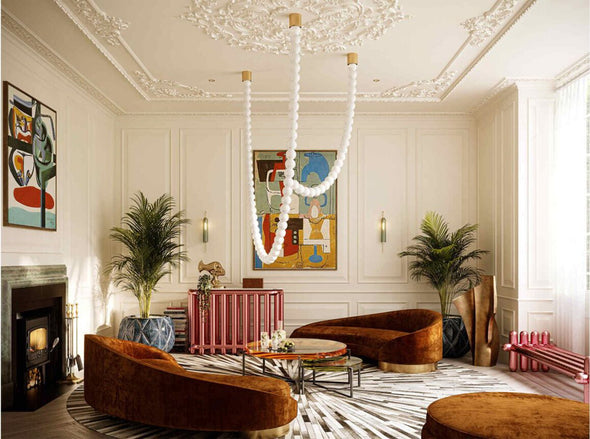 Modern Pearl Chandelier for Staircase Lighting Fixtures