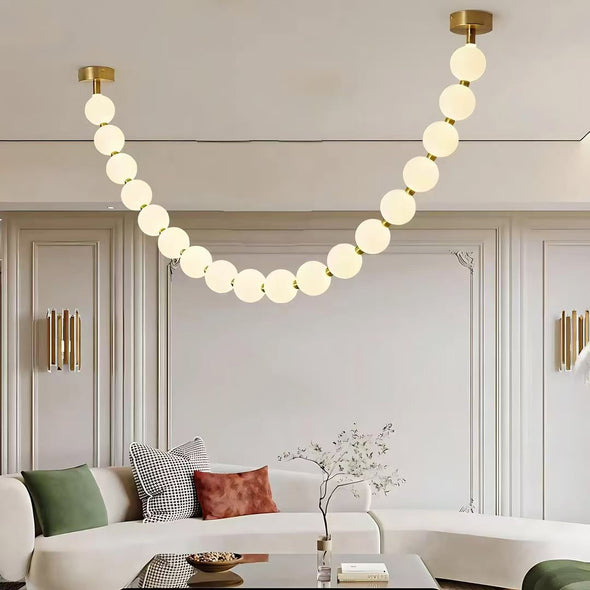 Modern Pearl Chandelier for Staircase Lighting Fixtures