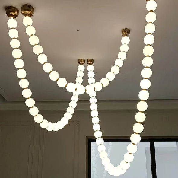 Modern Pearl Chandelier for Staircase Lighting Fixtures