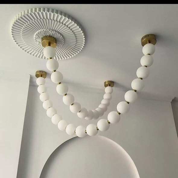 Modern Pearl Chandelier for Staircase Lighting Fixtures