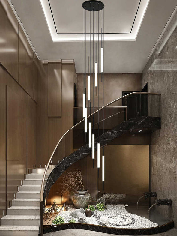 Minimalist Raindrop Chandelier Long Fixture Light for Staircase