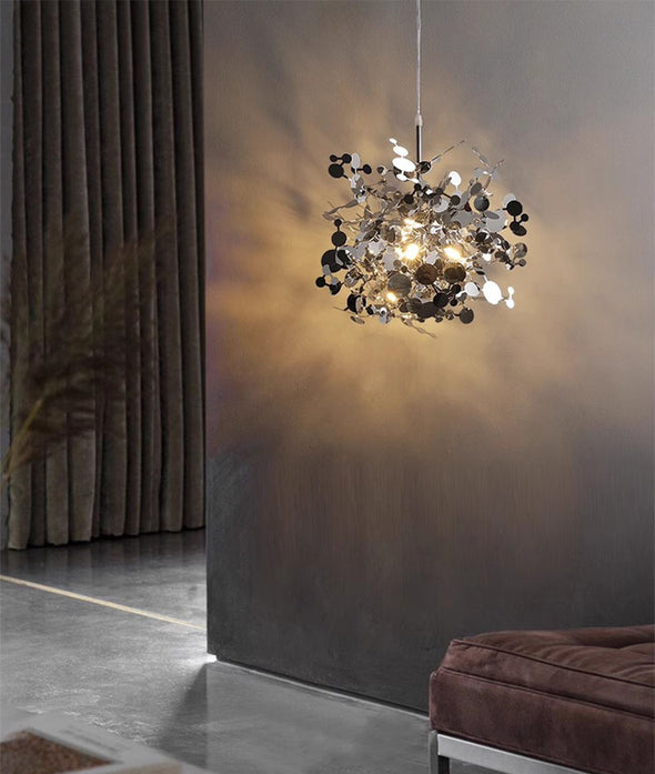 Modern Firework Chandelier Round Shape Light Fixture Living Dining Room