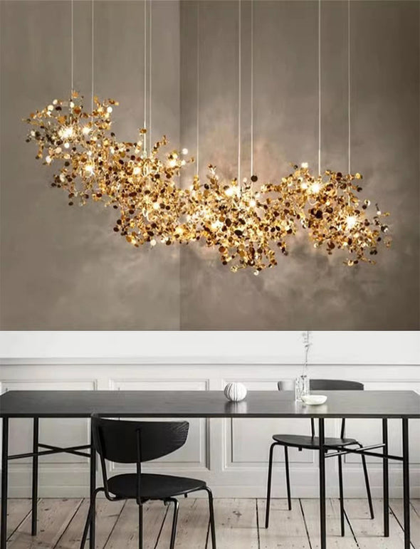 Modern Firework Chandelier Round Shape Light Fixture Living Dining Room