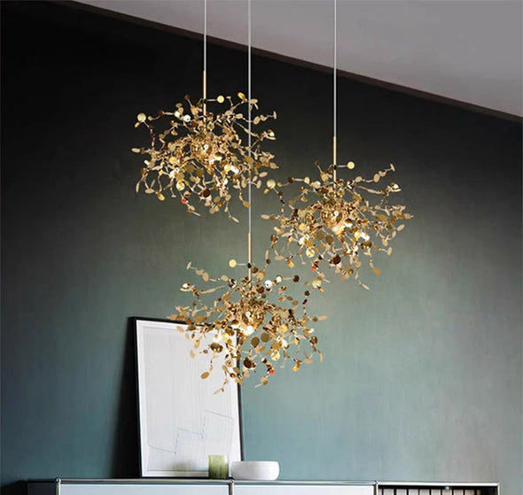 Modern Firework Chandelier Round Shape Light Fixture Living Dining Room