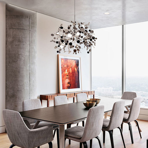 Modern Firework Chandelier Round Shape Light Fixture Living Dining Room