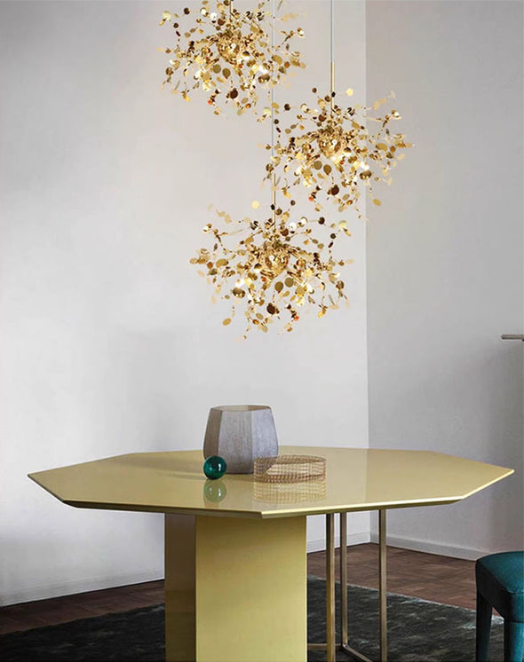 Modern Firework Chandelier Round Shape Light Fixture Living Dining Room
