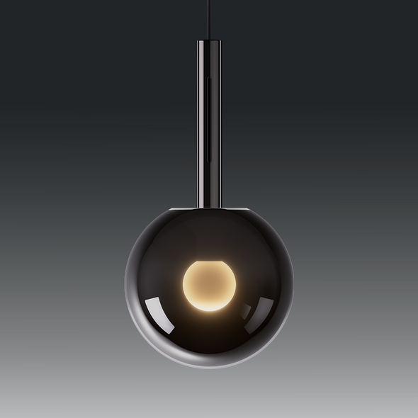 Modern Black Chandelier Minimalist Glass Ball Pendant Light for Living Room Staircase
