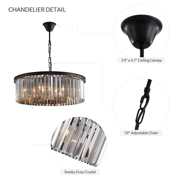 Modern Crystal Round Chandelier LED Hanging Pendant Lights for Staircase Home
