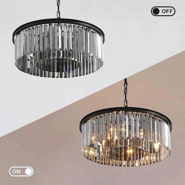 Modern Crystal Round Chandelier LED Hanging Pendant Lights for Staircase Home