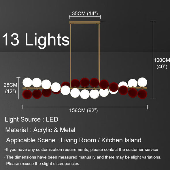 Modern Ball Chandelier Nordic Kitchen Island Light Fixture for Living Dining Room