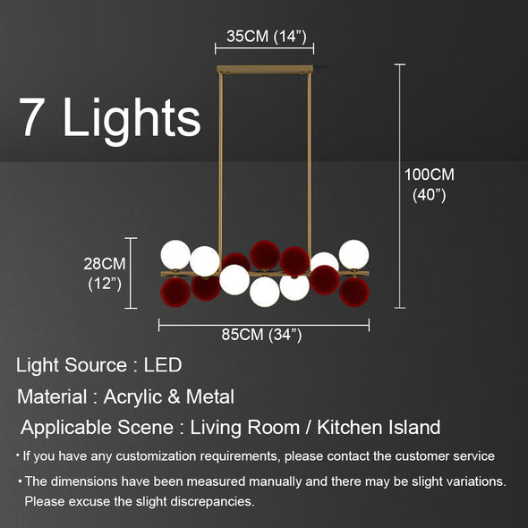 Modern Ball Chandelier Nordic Kitchen Island Light Fixture for Living Dining Room