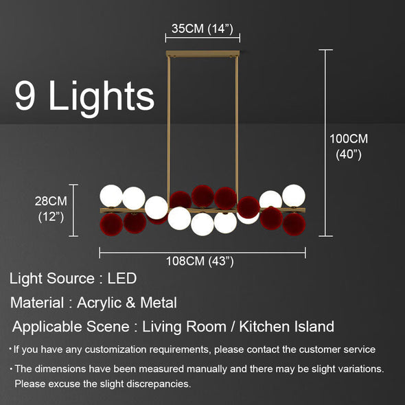 Modern Ball Chandelier Nordic Kitchen Island Light Fixture for Living Dining Room